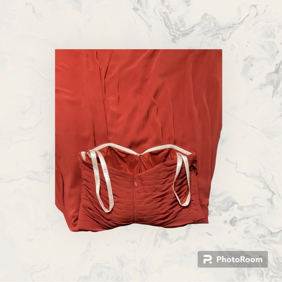 Azazie braidsmade burnt orange chiffon dress - Picture 7 of 7